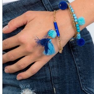 Blue tassel bracelet